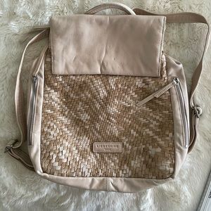 Liebeskind Berlin Beige Woven Leather Backpack
